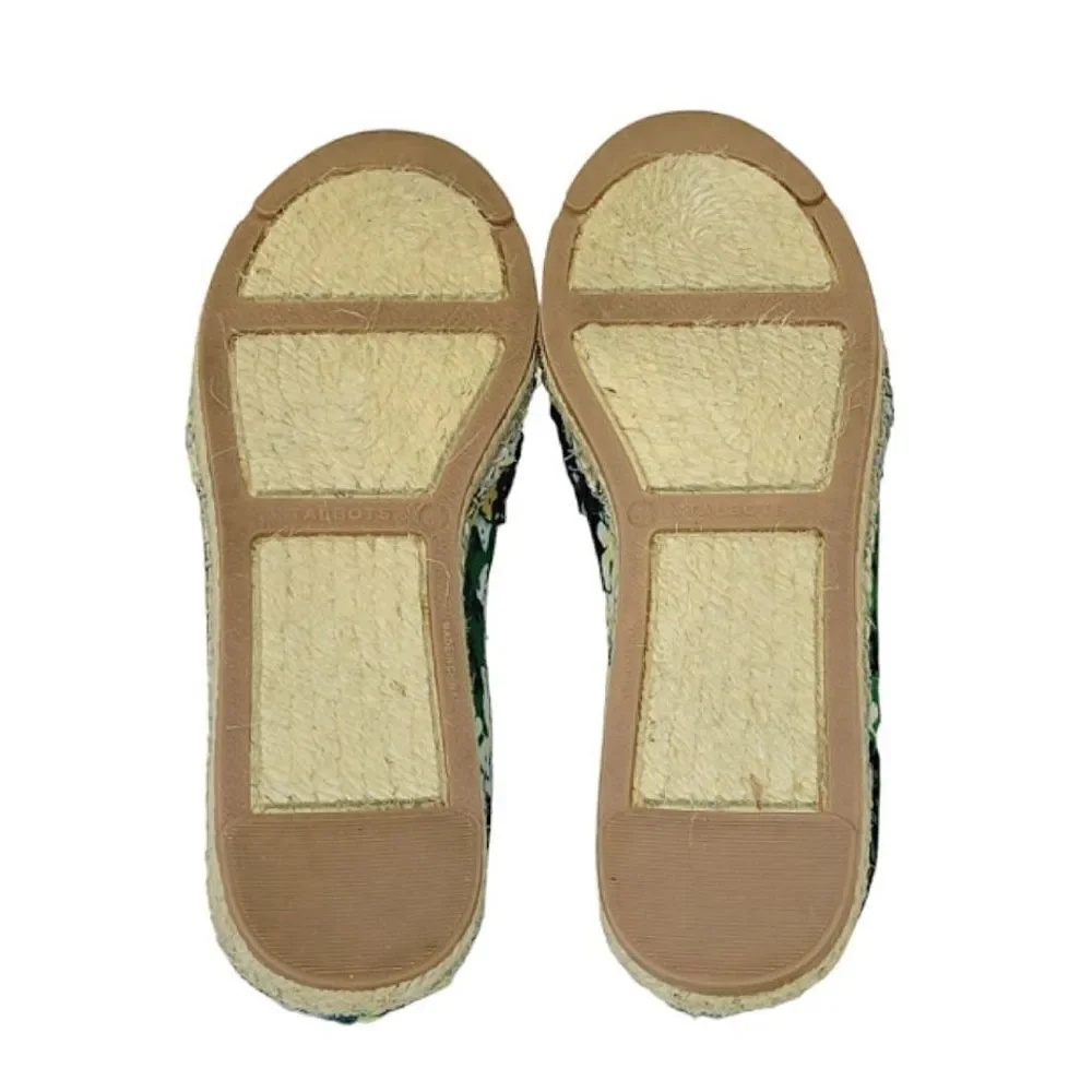 Talbots Izzy Butterfly Garden Knot Detail Sateen Espadrille Flats Shoe Size 8.5